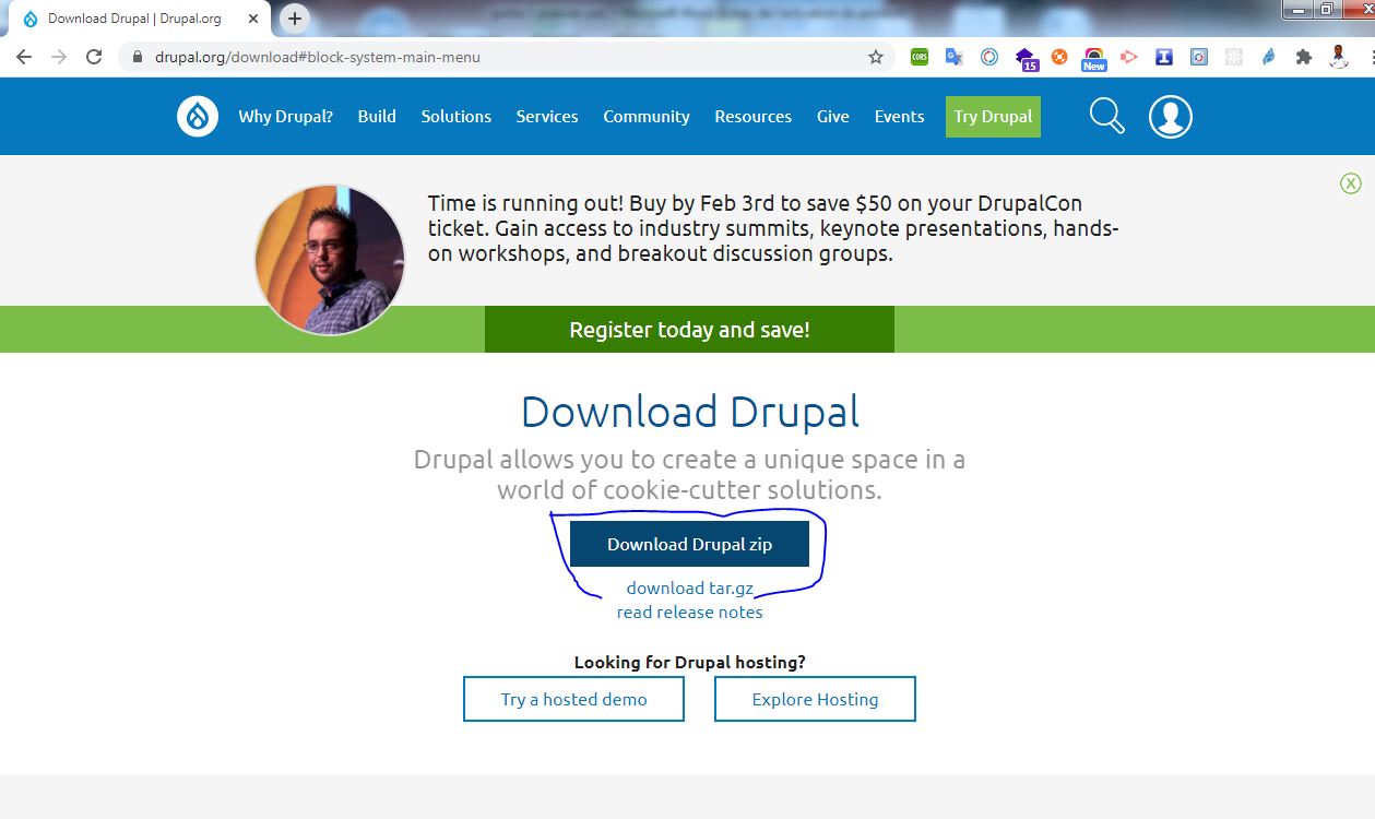 download drupal 